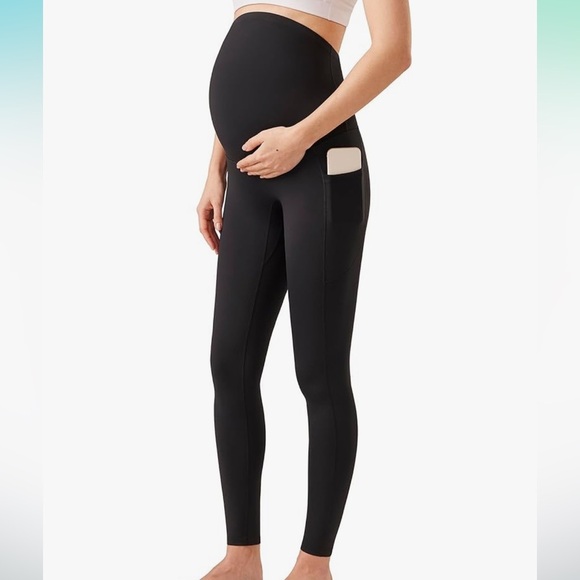 Enerful Over the Belly Maternity Active Pocket Leggings - Picture 1 of 8